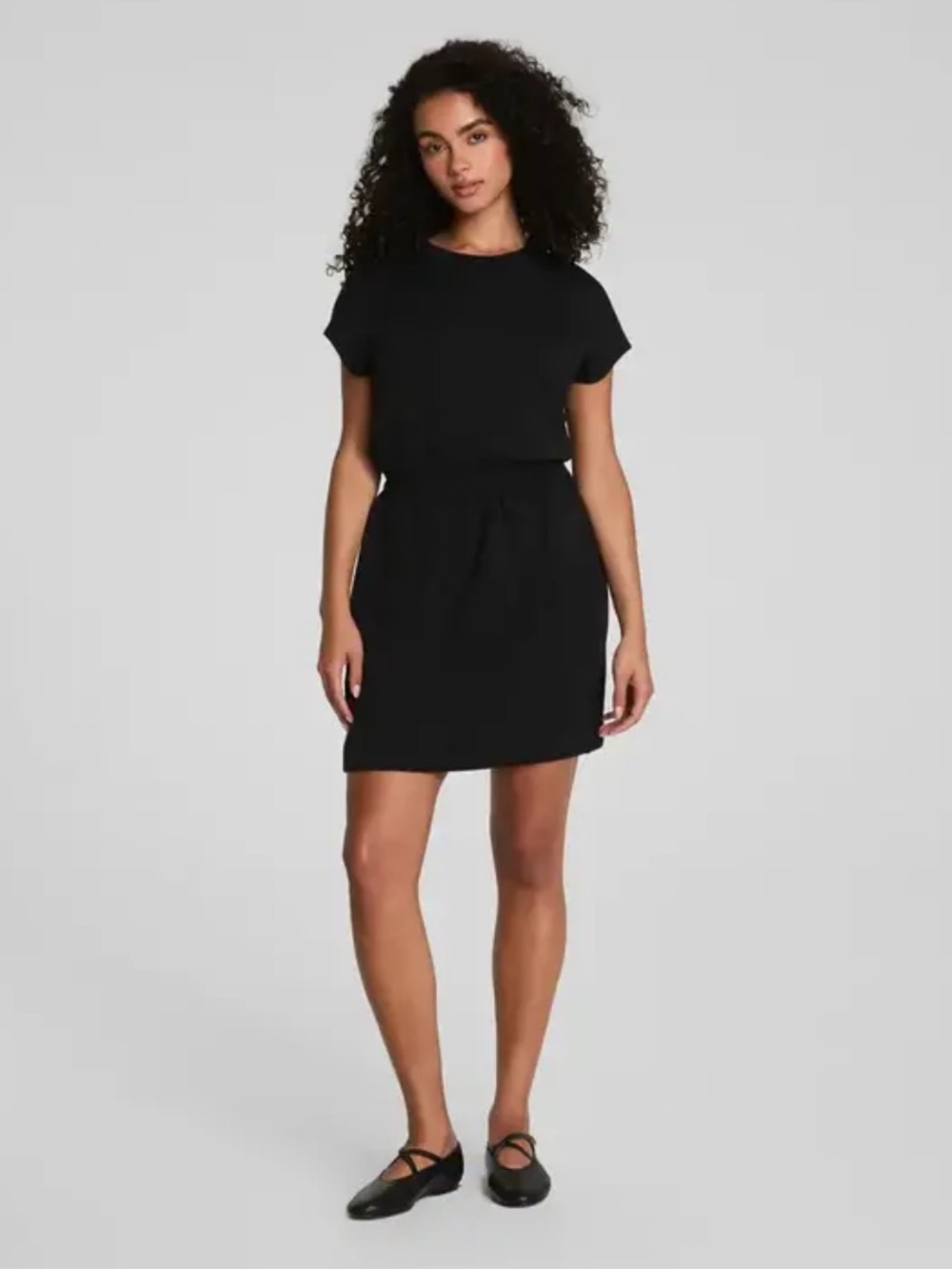 SPANX Black Short-Sleeve Crewneck Mini Dress - Picture 3 of 10